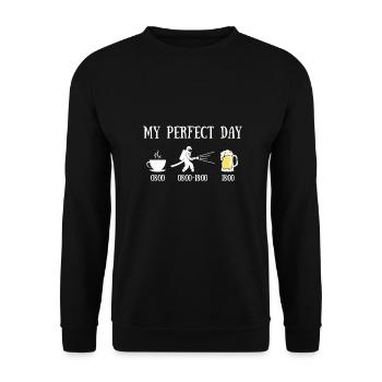 perfect day pompier homme humour sapeur pompier - Sweat-shirt Unisexe - noir - Devant - Alina (178cm) & Michal (187cm)