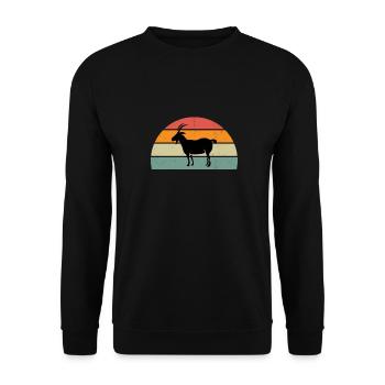 Chevre man vintage personalisierte ardeche retro - Unisex Pullover - Schwarz - Vorne - Alina (178cm) & Michal (187cm)