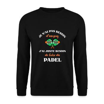 pas besoin de psy padel homme humour padeliste - Sweat-shirt Unisexe - noir - Devant - Alina (178cm) & Michal (187cm)