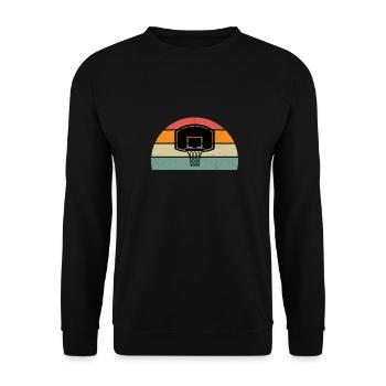 basket homme vintage idée cadeau basketball femme - Sweat-shirt Unisexe - noir - Devant - Alina (178cm) & Michal (187cm)