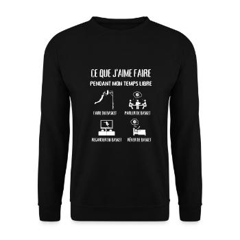 temps libre basket homme humour basketball cadeau - Sweat-shirt Unisexe - noir - Devant - Alina (178cm) & Michal (187cm)