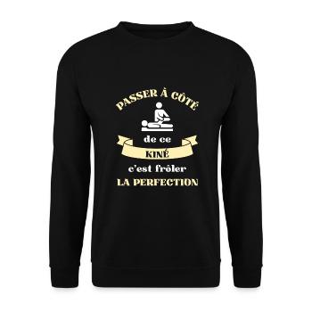 perfection kiné homme humour kinésithérapeute - Sweat-shirt Unisexe - noir - Devant - Alina (178cm) & Michal (187cm)