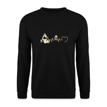 Bagger Mann Humor mechanische Schaufel Geschenk - Unisex Pullover - Schwarz - Vorne - Alina (178cm) & Michal (187cm)