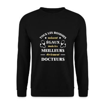 hommes égaux docteur homme humour médecin cadeau - Sweat-shirt Unisexe - noir - Devant - Alina (178cm) & Michal (187cm)