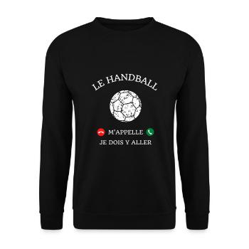 handball m'appelle homme humour handballeur cadeau - Sweat-shirt Unisexe - noir - Devant - Alina (178cm) & Michal (187cm)