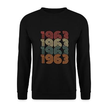 Vintage 1963 idée cadeau anniversaire 60 ans homme - Sweat-shirt Unisexe - noir - Devant - Alina (178cm) & Michal (187cm)