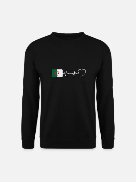 Battement Coeur Algérie Homme Humour Algérien - Sweat-shirt Unisexe - noir