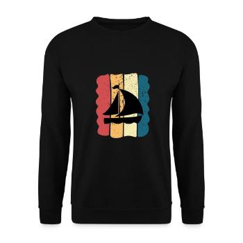 Bootsmann Geschenkidee Matrose Vintage Segelboot - Unisex Pullover - Schwarz - Vorne - Alina (178cm) & Michal (187cm)