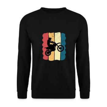 Motocross Men Humor Motorcycle Cross Gift Vintage - Unisex Sweatshirt - black - Front - Alina (178cm) & Michal (187cm)
