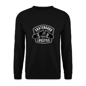 SKATEBOARD LIFESTYLE - Sweat-shirt Unisexe - noir - Devant - Alina (178cm) & Michal (187cm)