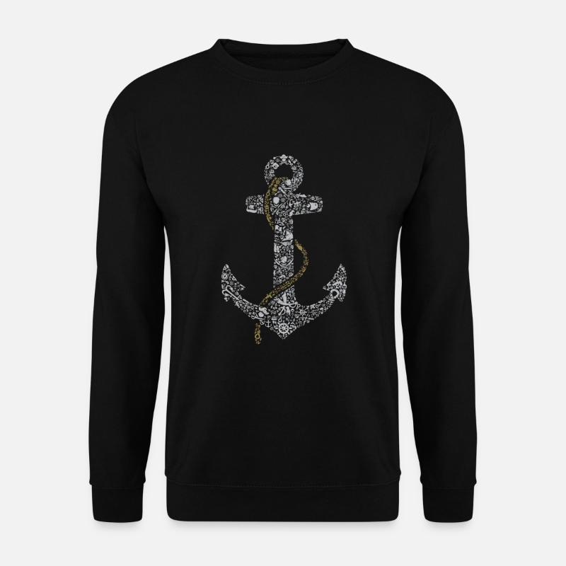 Anker | Maritime Bilder Piktogramme - Unisex Pullover - Schwarz