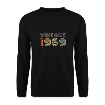 VINTAGE 1969 | Vintage 50th Birthday Gift - Unisex Sweatshirt - black - Front - Alina (178cm) & Michal (187cm)