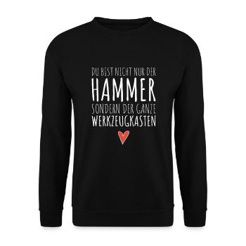 HAMMER HEART Drôle de dire un cadeau pour la Saint-Valentin - Sweat-shirt Unisexe - noir - Devant - Alina (178cm) & Michal (187cm)