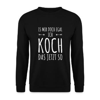 KOCH | Lustiger Spruch Kochen Hobby Geschenkidee - Unisex Pullover - Schwarz - Vorne - Alina (178cm) & Michal (187cm)