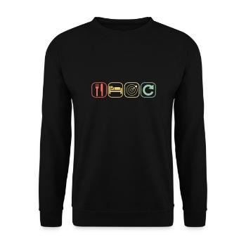 Manger sommeil fléchettes répéter | Dart Vintage Retro - Sweat-shirt Unisexe - noir - Devant - Alina (178cm) & Michal (187cm)