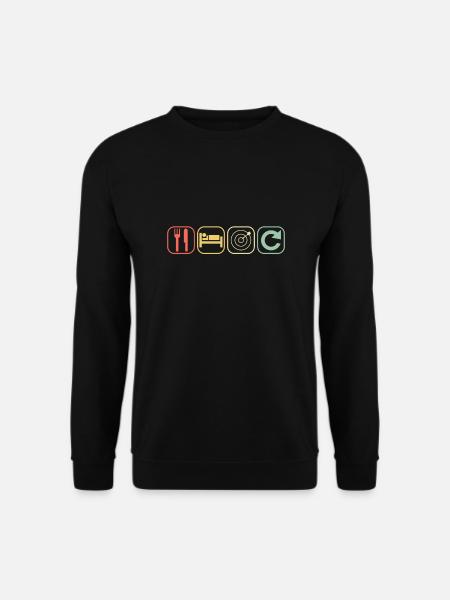 Eat Sleep Darts Repeat | Dart Vintage Retro - Unisex Pullover - Schwarz