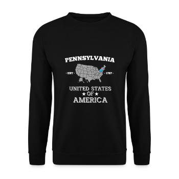 Pennsylvanie - Sweat-shirt Unisexe - noir - Devant - Alina (178cm) & Michal (187cm)