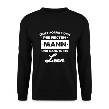 Leon - Unisex Pullover - Schwarz - Vorne - Alina (178cm) & Michal (187cm)