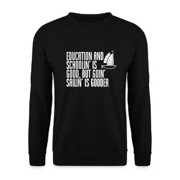 Segeln Captain - Unisex Pullover - Schwarz - Vorne - Alina (178cm) & Michal (187cm)