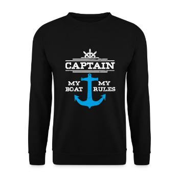 Segeln Captain Anker - Unisex Pullover - Schwarz - Vorne - Alina (178cm) & Michal (187cm)