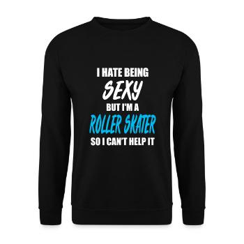 Rollschuhlaufen - Unisex Pullover - Schwarz - Vorne - Alina (178cm) & Michal (187cm)