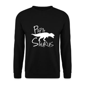 Papa Papasaurus - Sweat-shirt Unisexe - noir - Devant - Alina (178cm) & Michal (187cm)