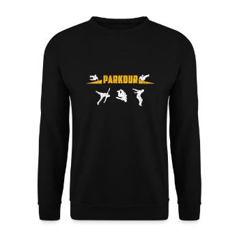Parkour - Unisex Sweatshirt - black - Front - Alina (178cm) & Michal (187cm)