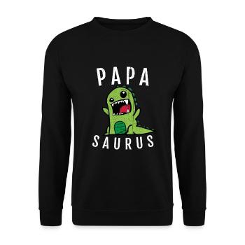 Papa Papasaurus - Sweat-shirt Unisexe - noir - Devant - Alina (178cm) & Michal (187cm)