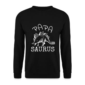 Papa Papasaurus - Sweat-shirt Unisexe - noir - Devant - Alina (178cm) & Michal (187cm)