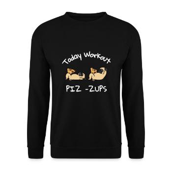 Pug pizza - Sweat-shirt Unisexe - noir - Devant - Alina (178cm) & Michal (187cm)