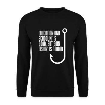 Pêche pêche - Sweat-shirt Unisexe - noir - Devant - Alina (178cm) & Michal (187cm)