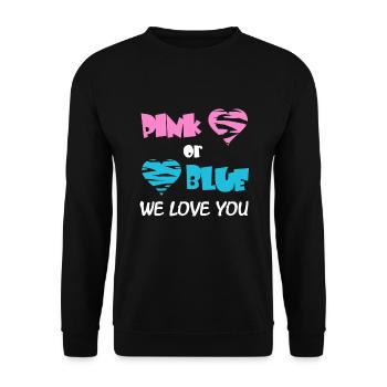 Baby shower girl or boy - Unisex Sweatshirt - black - Front - Alina (178cm) & Michal (187cm)