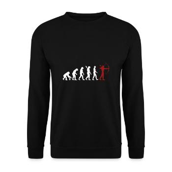 Bogenschießen Evolution - Unisex Pullover - Schwarz - Vorne - Alina (178cm) & Michal (187cm)