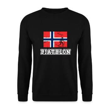 Biathlon Norwegen - Unisex Pullover - Schwarz - Vorne - Alina (178cm) & Michal (187cm)