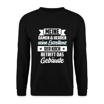 Koch kochen - Unisex Pullover - Schwarz - Vorne - Alina (178cm) & Michal (187cm)