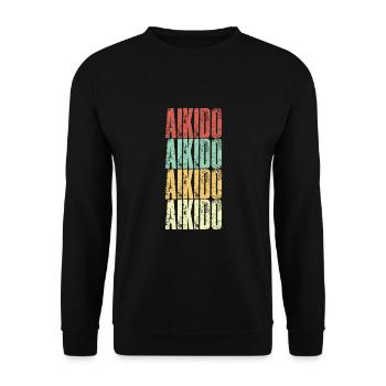 Aikido Vintage - Unisex Pullover - Schwarz - Vorne - Alina (178cm) & Michal (187cm)
