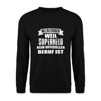 Metallbauer Schlosser Metall - Unisex Pullover - Schwarz - Vorne - Alina (178cm) & Michal (187cm)