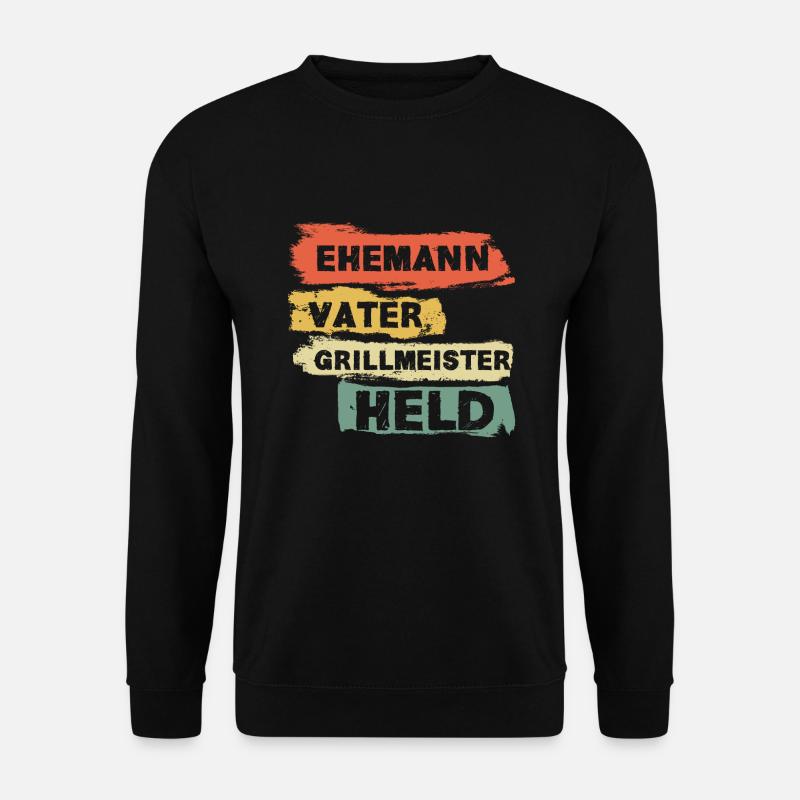 Vater Vatertag Papa Ehemann Grillmeister grillen - Unisex Pullover - Schwarz