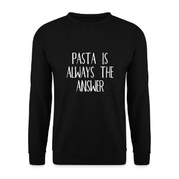 Pasta Nudeln Italienisch Spaghetti Geschenk - Unisex Pullover - Schwarz - Vorne - Alina (178cm) & Michal (187cm)