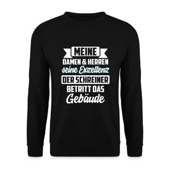 Schreiner Tischler Handwerk Handwerker Geschenk - Unisex Pullover - Schwarz - Vorne - Alina (178cm) & Michal (187cm)