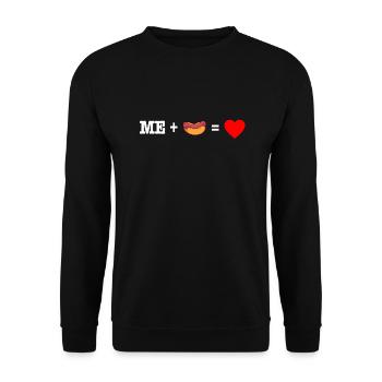 Hotdog Sausage Sausages Fast Food Mustard Gift - Unisex Sweatshirt - black - Front - Alina (178cm) & Michal (187cm)