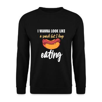 Hotdog Sausage Sausages Fast Food Mustard Gift - Unisex Sweatshirt - black - Front - Alina (178cm) & Michal (187cm)