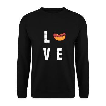 Hotdog Sausage Sausages Fast Food Mustard Gift - Unisex Sweatshirt - black - Front - Alina (178cm) & Michal (187cm)