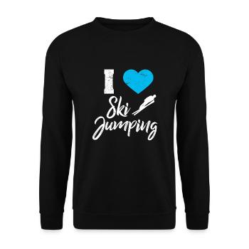 Ski Jumping Ski Jumper Ski Jumping Gift - Unisex Sweatshirt - black - Front - Alina (178cm) & Michal (187cm)