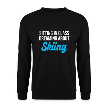 Skiing Skiing Skiing Skiing Skiing Berg - Unisex Sweatshirt - black - Front - Alina (178cm) & Michal (187cm)