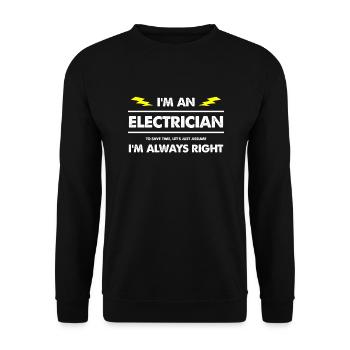 Electrician Electrician Electrician Electric Electricity - Unisex Sweatshirt - black - Front - Alina (178cm) & Michal (187cm)