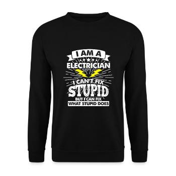 Electrician Electrician Electrician Electric Electricity - Unisex Sweatshirt - black - Front - Alina (178cm) & Michal (187cm)