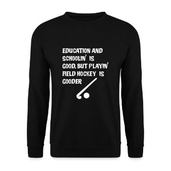 Feldhockey Field Hockey Hallenhockey Hockeysport - Unisex Pullover - Schwarz - Vorne - Alina (178cm) & Michal (187cm)