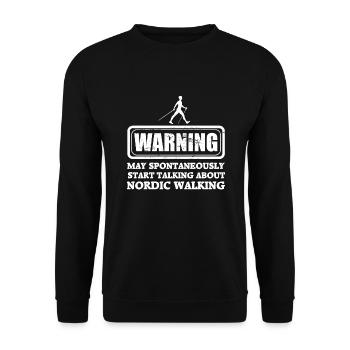 Nordic Walking Walker Spazieren Gehen Geschenk - Unisex Pullover - Schwarz - Vorne - Alina (178cm) & Michal (187cm)