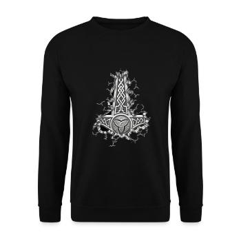 Viking Viking Valhalla Odin Thor Nordmann Skal - Unisex Sweatshirt - black - Front - Alina (178cm) & Michal (187cm)